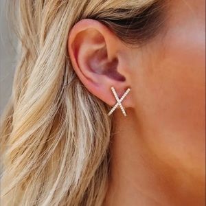 Vici x pave stud earrings